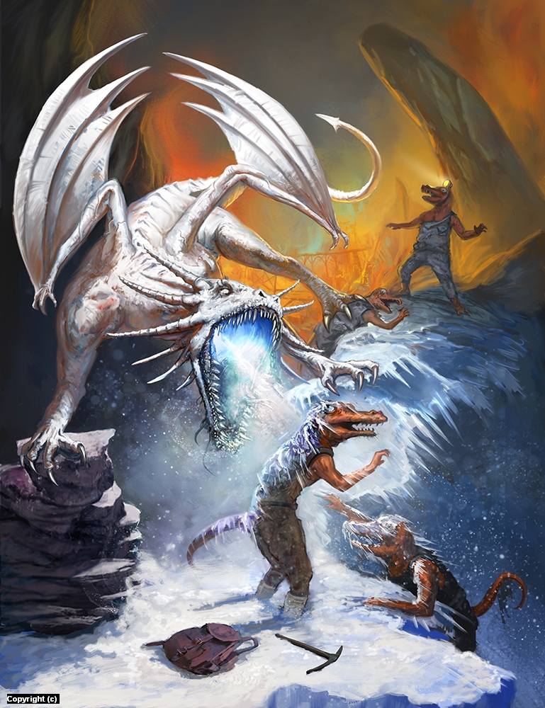 Infected By Art » Art Gallery » Trevor Smith » White Dragon Vs. Kobolds ...